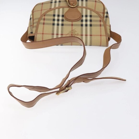 Burberrys Nova Check Shoulder Bag PVC Beige Gold Auth BA2017 - Picture 8 of 16